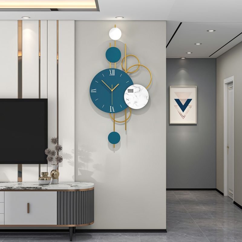 Vertical Wall Clock, Dark Teal & Gold Vastu Clocks JT20131-40 Luxury 40cm x 80cm