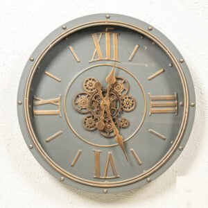 Industrial Steampunk Moving Gear Wall Clock R002