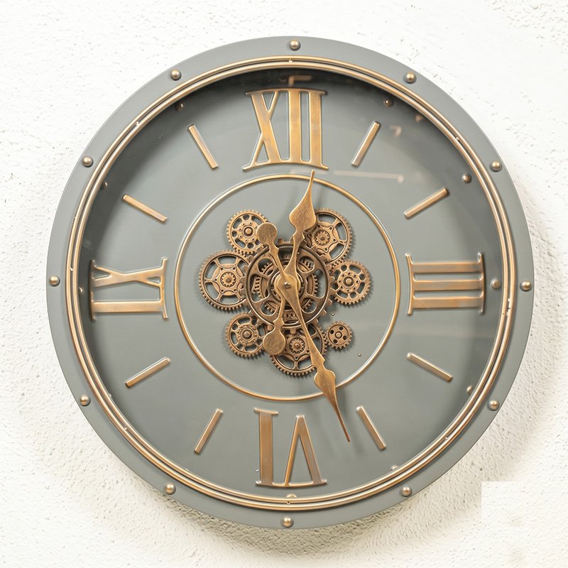 Industrial Steampunk Moving Gear Wall Clock R002